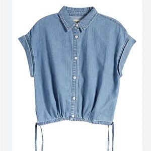 Madewell denim side-tie shirt in Aurea wash, nwt